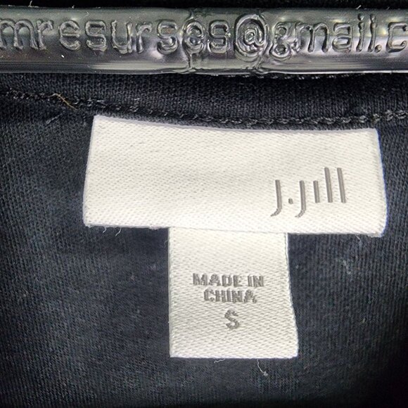 Womens Black J. Jill Top Mock Neck 3/4 Sleeve Cotton Modal Blend Stretch Size S - Picture 3 of 8